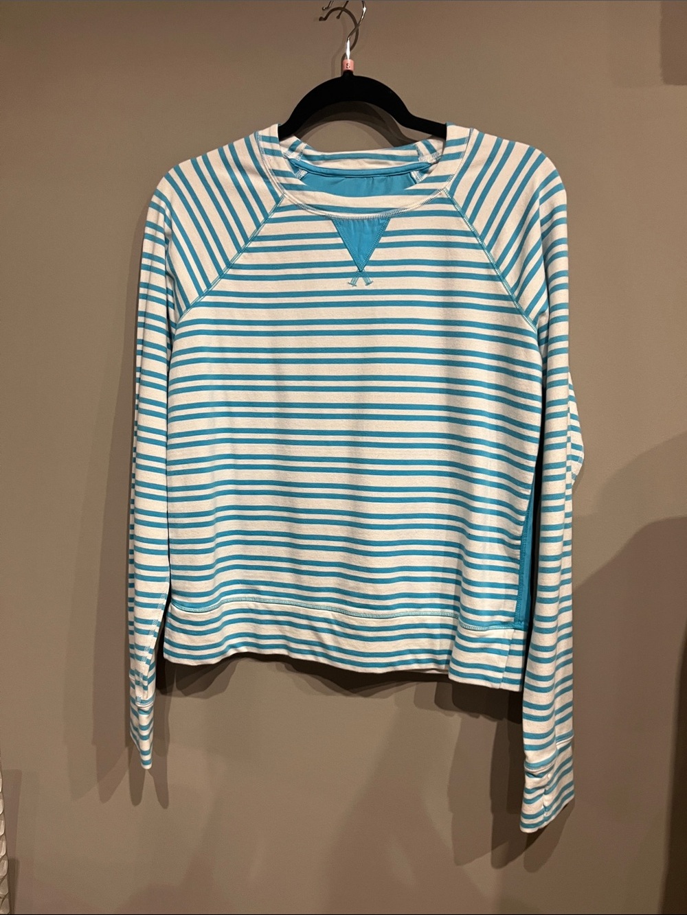 lululemon athletica Blue & White Striped Long-Sleeve Pullover